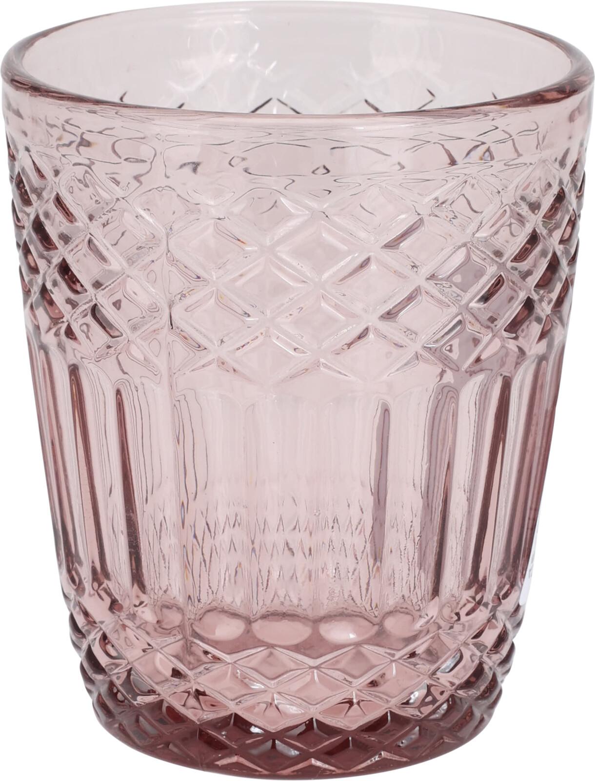 Pahar de băut Carol cca. 300 ml - roz deschis, Basics, sticlă (8,2/9,9cm)