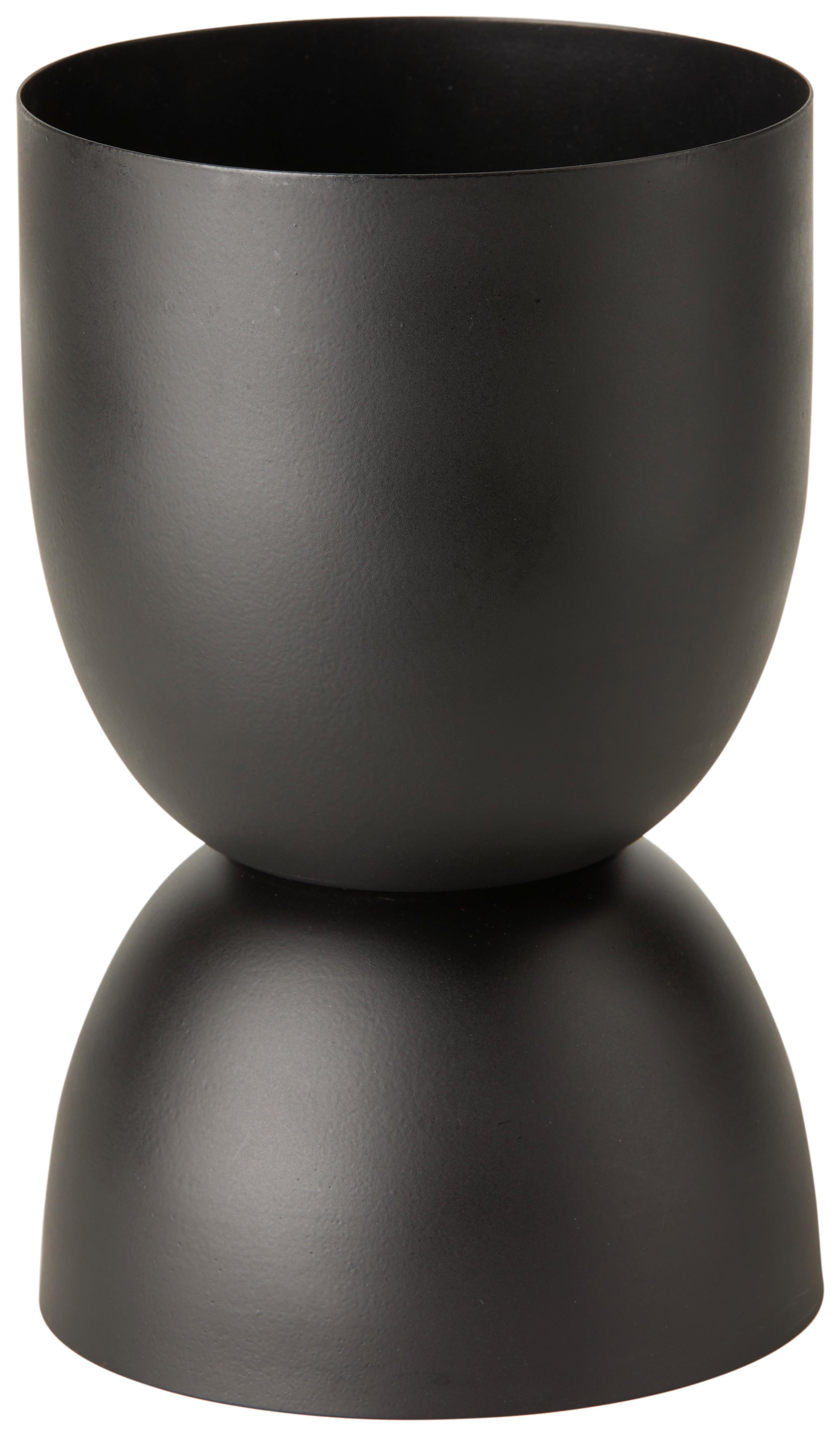 Kaspó Cela I - fekete, Basics, fém (14/22cm) - Modern Living