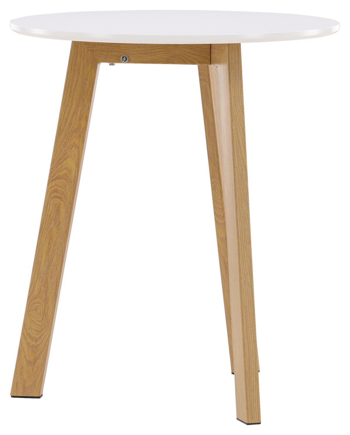 ESSTISCH LEONORA - Hellbraun/Weiß, Design, Holz/Metall (65/65/75cm) - Livetastic