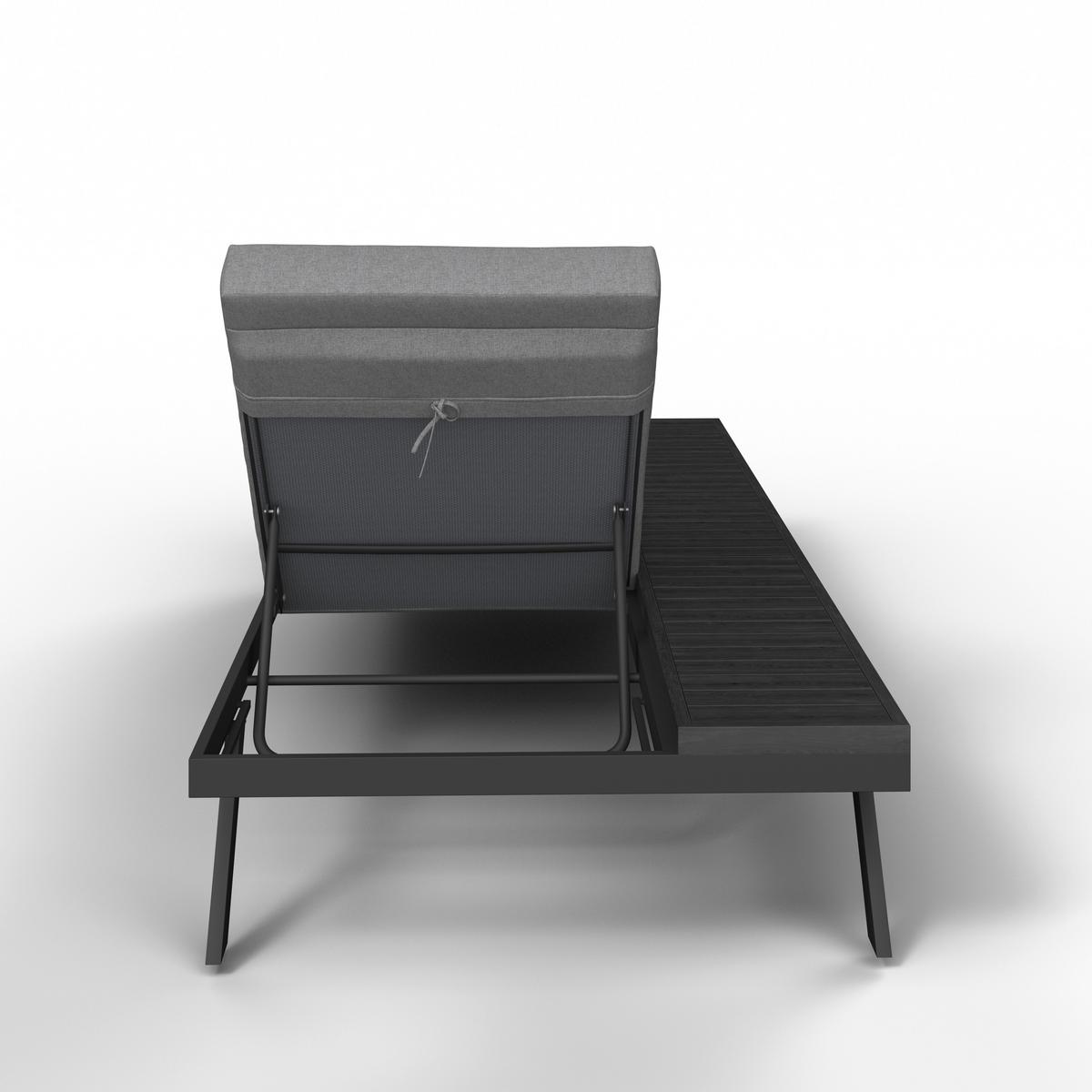 Gartenliege Avolina Hellgrau Metall/Outdoorstoff - Hellgrau, MODERN, Kunststoff/Textil (199/86/40cm) - Bessagi Garden