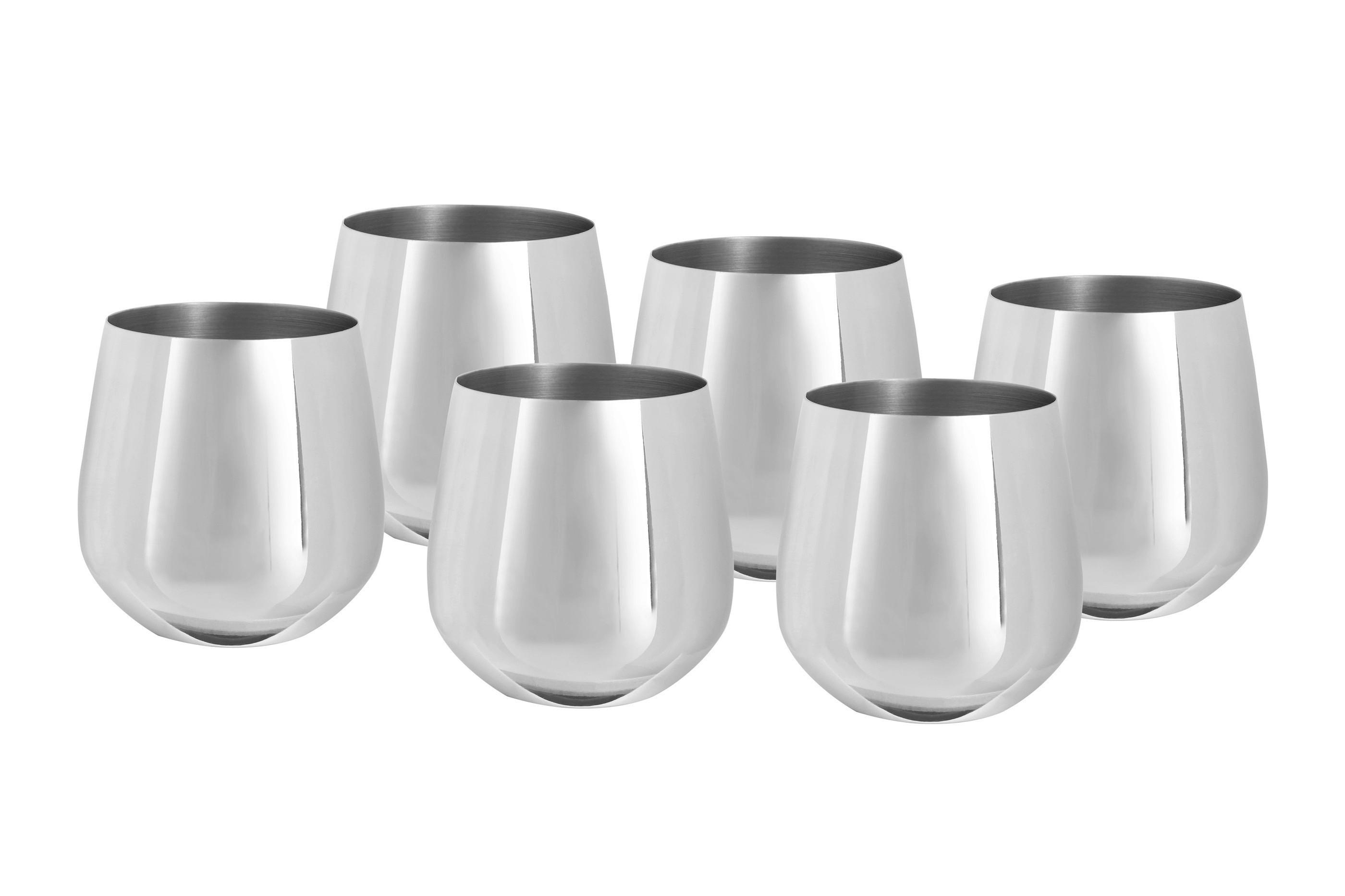 Set Kozarcev Water, 6-Delni - srebrne barve, Trend, kovina (9,6cm) - Echtwerk