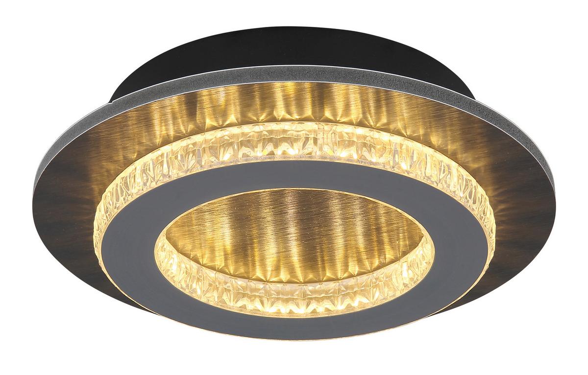 LED-DECKENLEUCHTE 48042-12A  JAYDEN - Klar/Anthrazit, Design, Kunststoff/Metall (20/5,5cm) - Globo