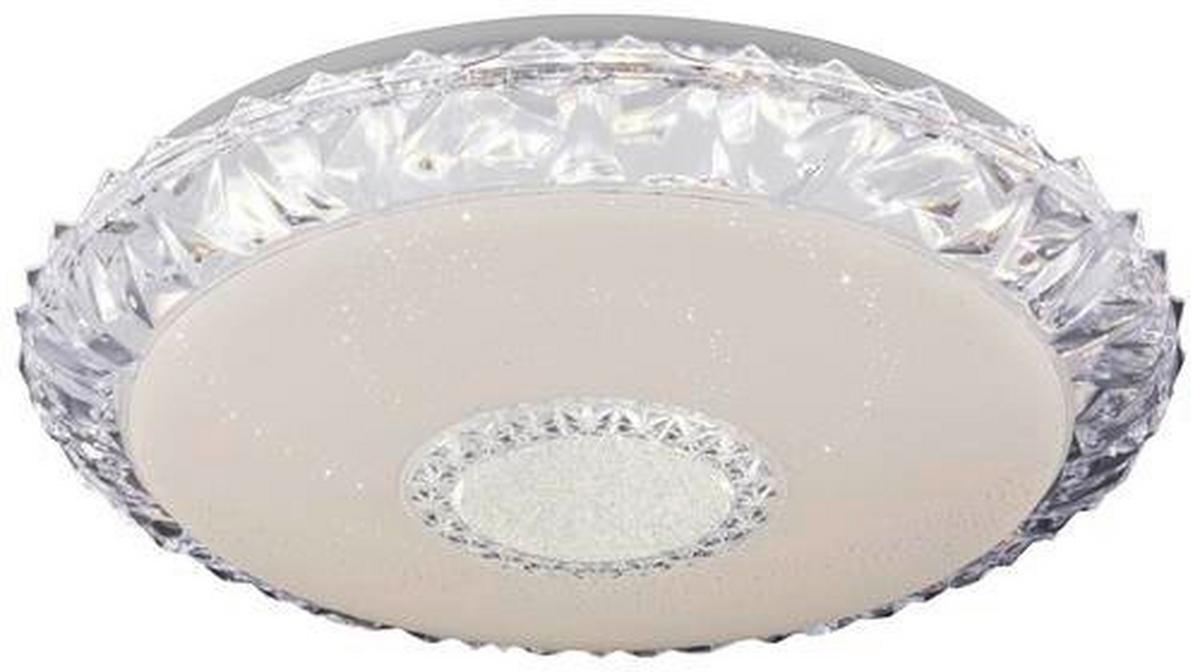 LED-DECKENLEUCHTE EDDIE D: 50 CM - Weiss/Opal, Basics, Kunststoff/Metall (50/10cm) - Globo