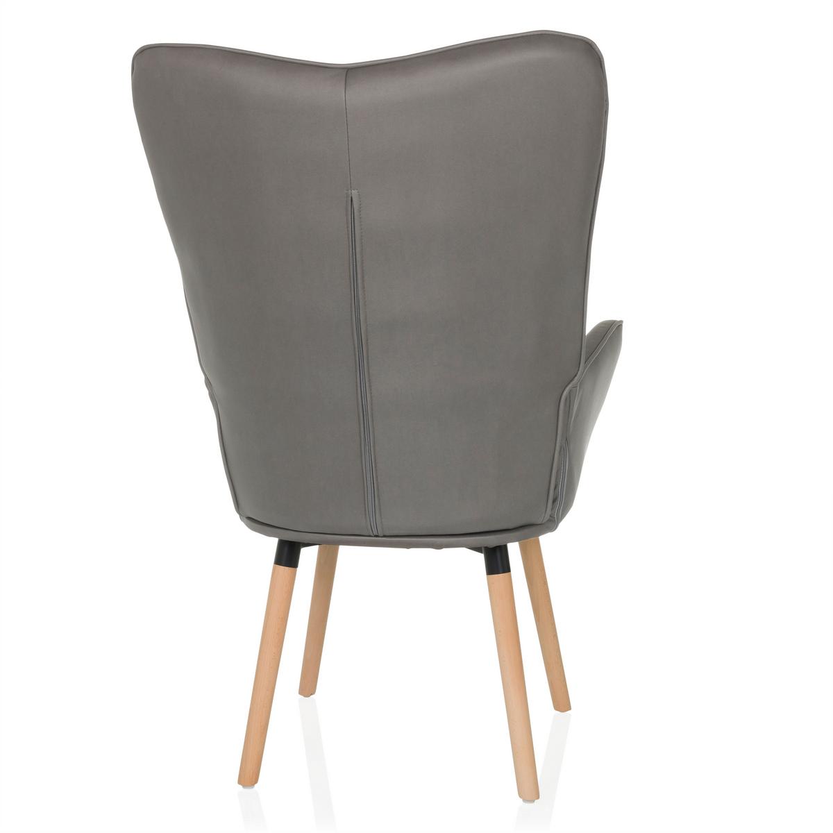 Fotelj Havenio I, Siva - siva/barve bukve, Moderno, tekstil/les (70/106/75cm) - MID.YOU