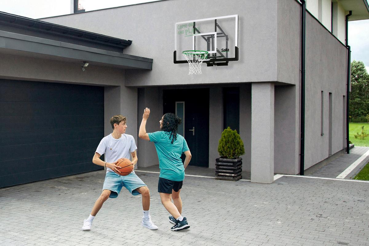 BASKETBALLSTÄNDER SALTA GUARD MIT KORB - Transparent/Schwarz, KONVENTIONELL, Kunststoff/Metall (83/204-254/130cm) - Salta