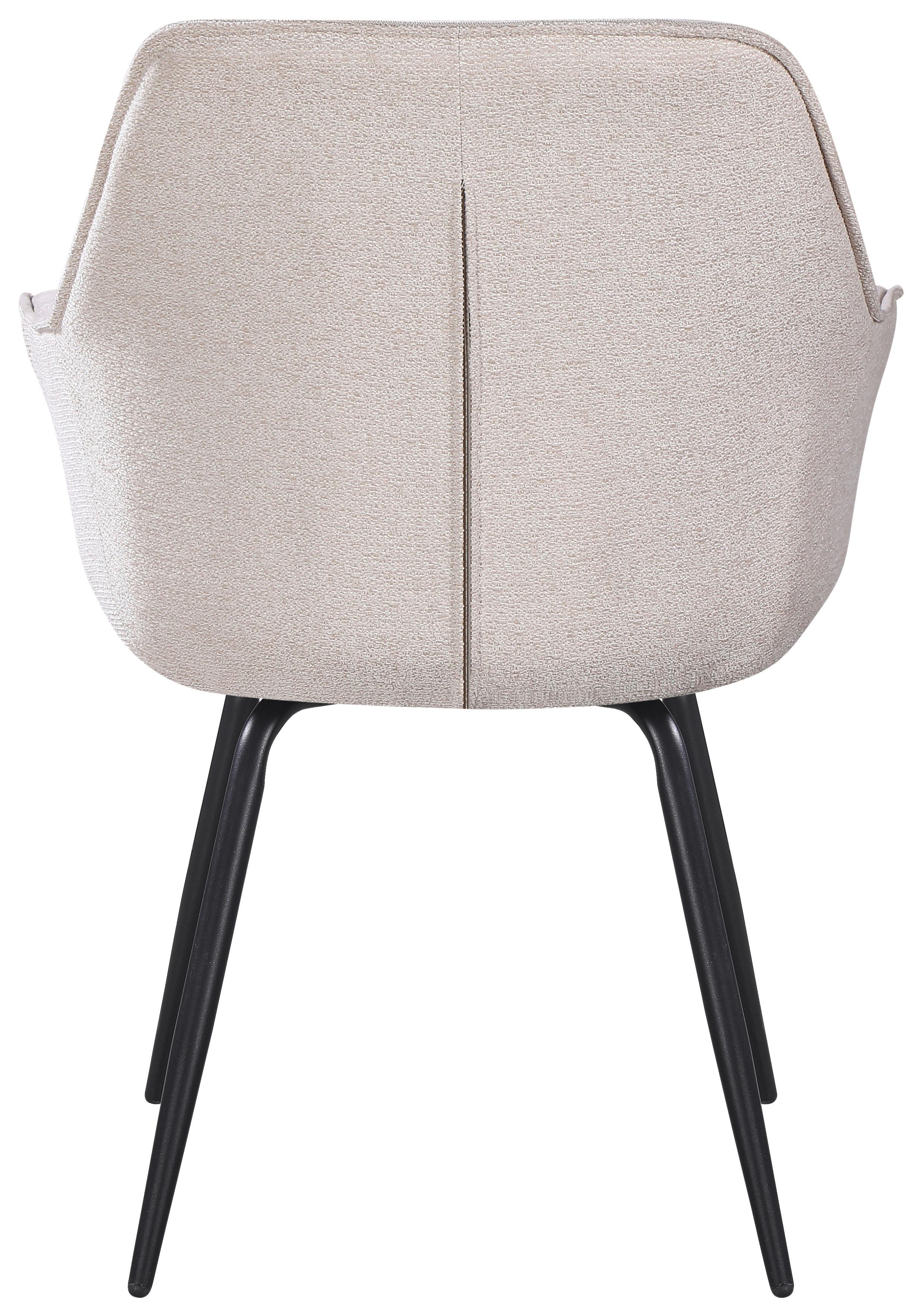 STOL MED ARMSTÖD NOVA - beige/svart, Modern, metall/textil (64/85/62cm) - Mömax