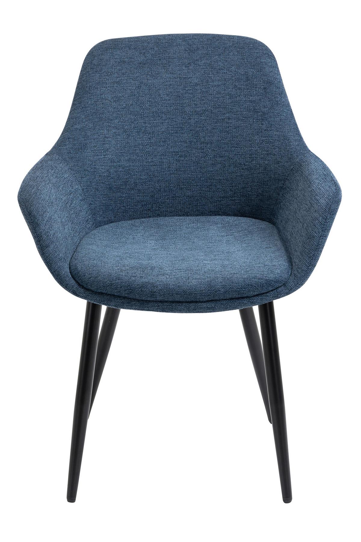 Set Naslanjačev Lena, Temno Modra, 2-Delni - črna/temno modra, Moderno, kovina/tekstil (64/86/59cm) - Livetastic