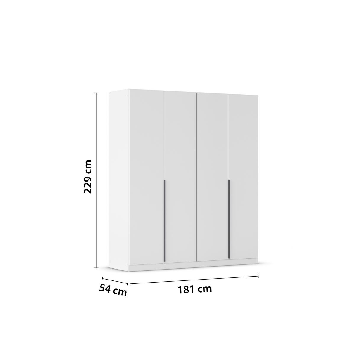 Dulap cu uși rotative ALABAMA - alb/gri închis, Modern, material pe bază de lemn (181/229/54cm) - Modern Living