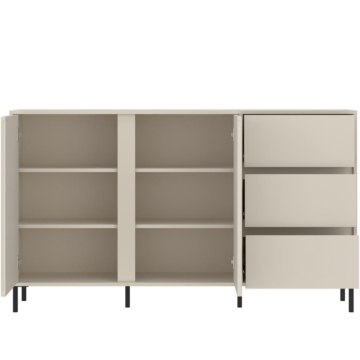 Komoda Avenale, Kašmir - kašmir/črna, Trend, kovina/leseni material (157,8/91,6/40cm)