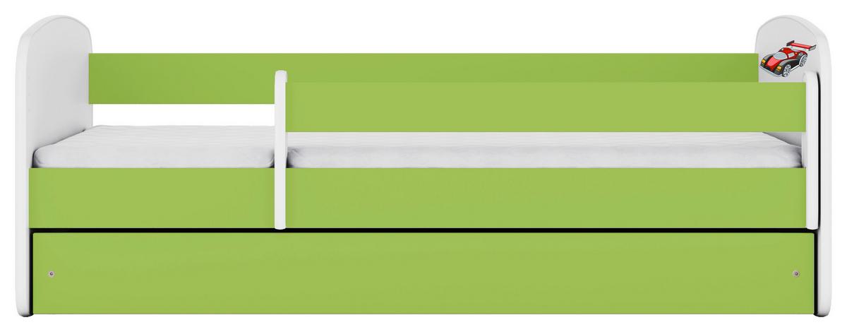 Otroška Postelja Babydreams, Bela, Zelena, 80x160cm - zelena/bela, Moderno, tekstil/leseni material (80/160cm) - MID.YOU