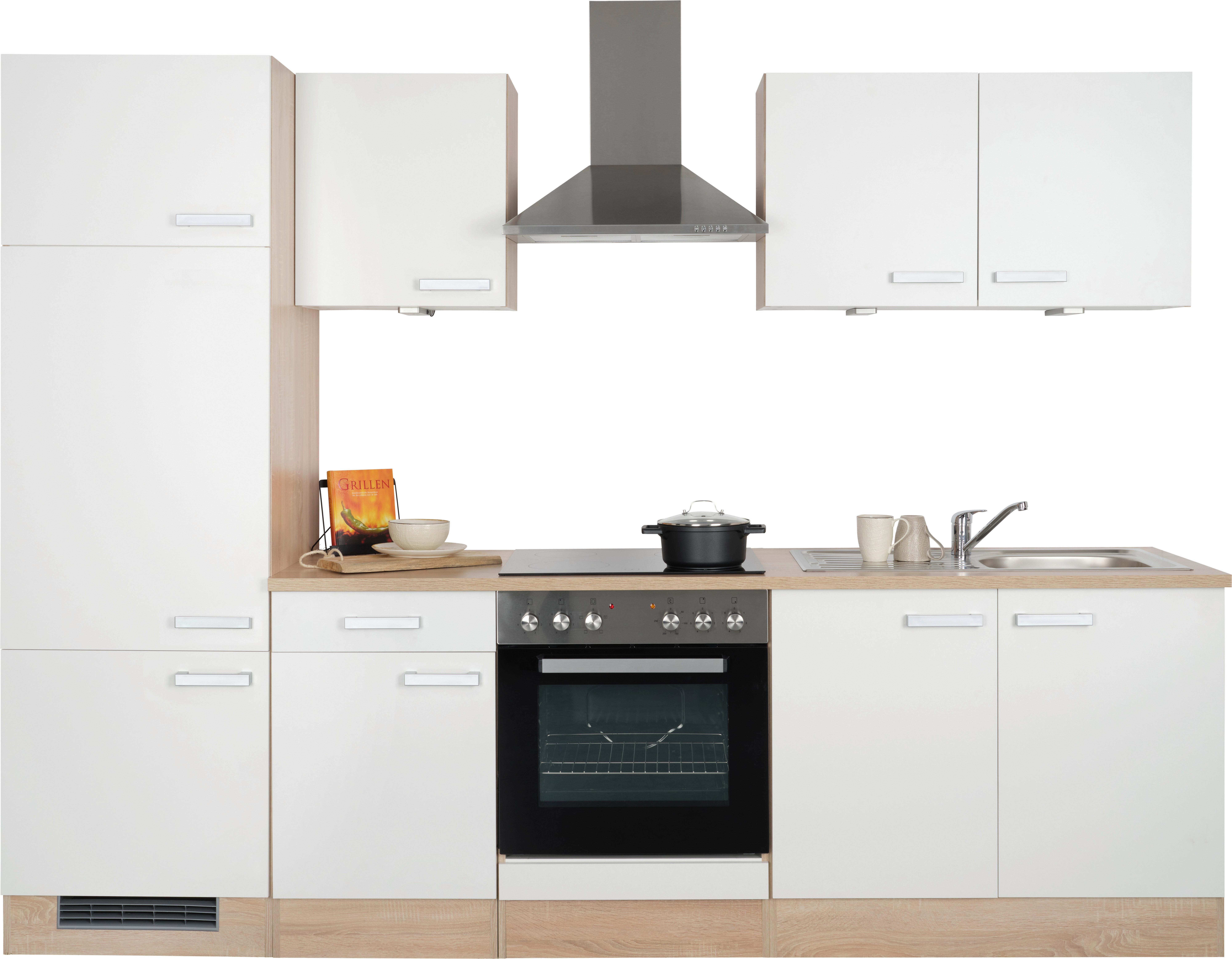 Blok Kuhinja S Aparatima Lexa - bijela/hrast Sonoma, Moderno, drvni materijal (270cm) - Best Price