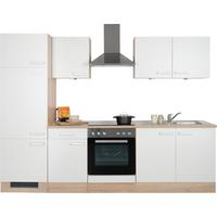 Küchenblock inkl. 4 E-Geräte Lexa Weiss/Eiche - Eichefarben/Alufarben, MODERN, Holzwerkstoff/Kunststoff (270cm) - Based
