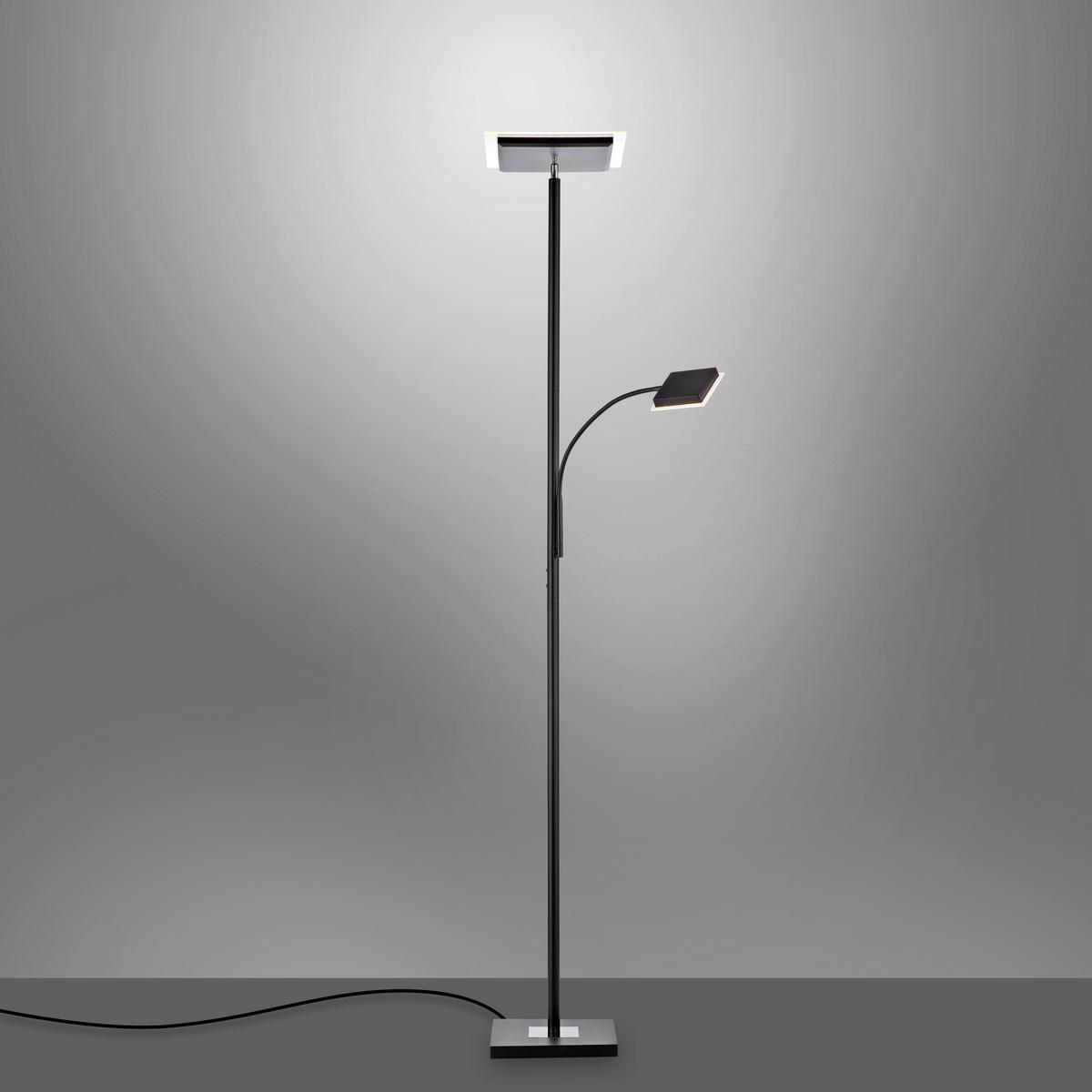 LED-Stehleuchte Hans Schwarz max. 31,50 Watt - Schwarz, Modern, Kunststoff/Metall (57,5/190cm)