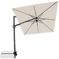 Ampelschirm MyZone Naturfarben ca. 210x210cm - Anthrazit/Naturfarben, Basics, Textil/Metall (210/210cm) - Doppler