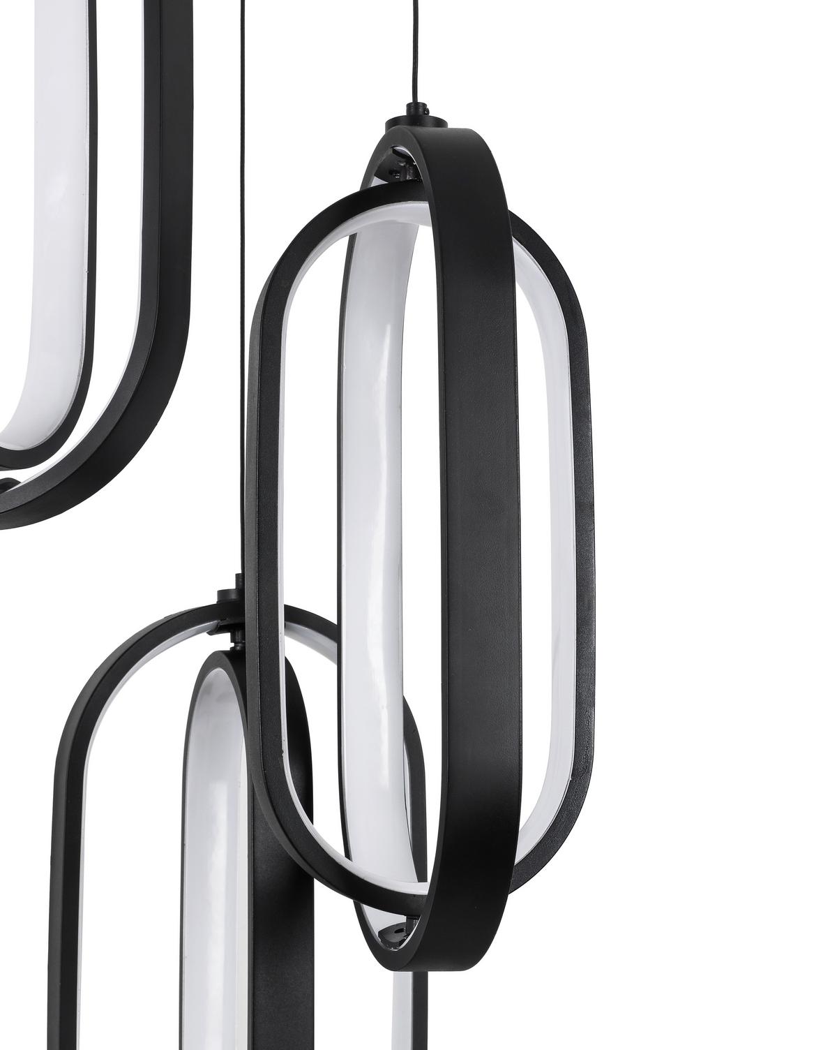 LAMPA WISZĄCA LED NIMA - czarny, Design, tworzywo sztuczne/metal (34/250cm) - Novel