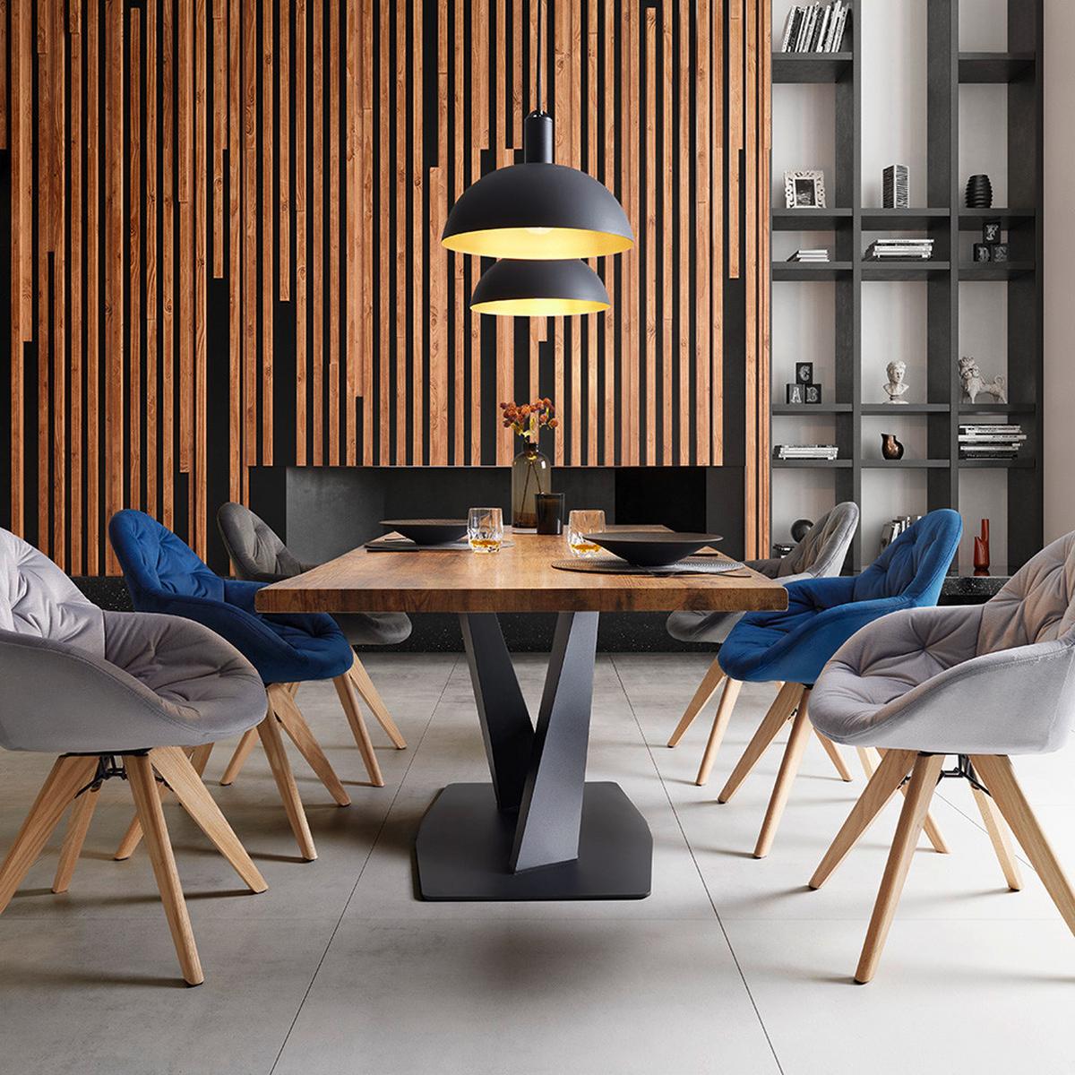 KRZESŁO Z PODŁOKIETNIKAMI LORE - kolor bukowy/jasnoszary, Modern, metal/drewno (59/84/60cm) - Bessagi Home