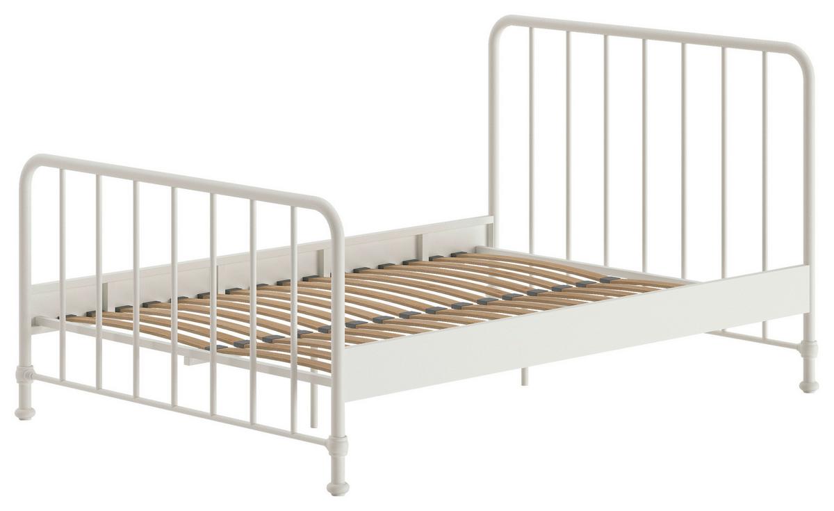 Kinderbett BRONXX Weiß ca.140x200cm aus Metall - Weiß, ROMANTIK / LANDHAUS, Holz/Metall (140/200cm) - Vipack