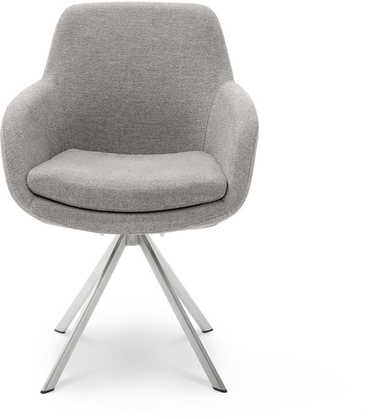 KRZESŁO Z PODŁOKIETNIKAMI TAVIA -MR- - kolor stalowy/taupe, Design, metal/tkanina (62/86/66cm) - Musterring