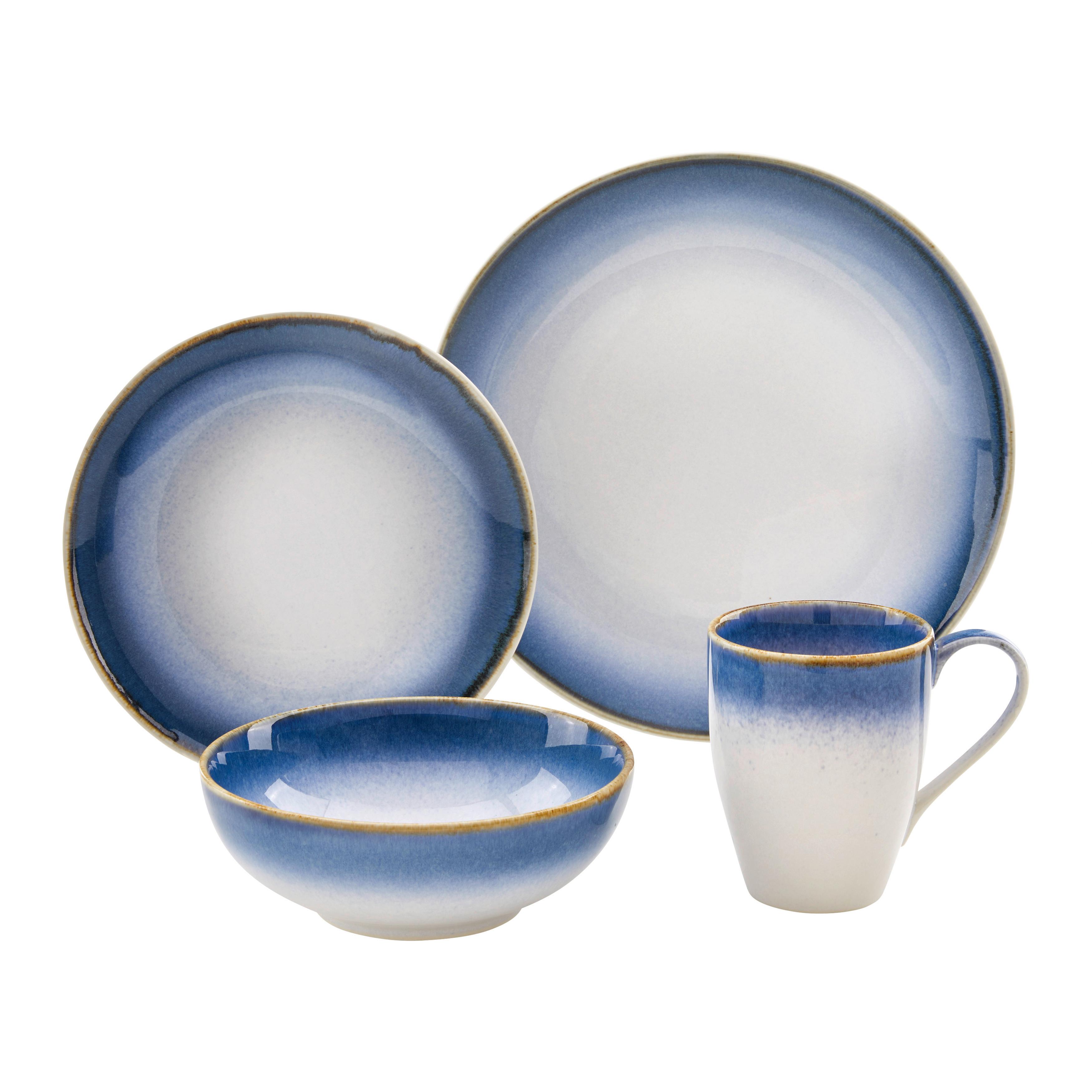 Kombiservice Cascade, 8-teilig - Blau/Weiß, MODERN, Keramik (31/31/28,5cm) - Creatable