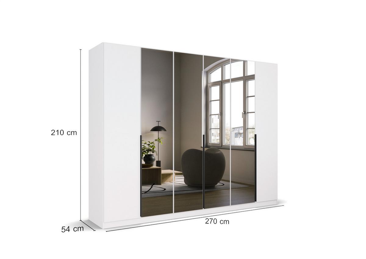 Ormar S Klasičnim Vratima Skyla - bijela, Moderno, drvni materijal/metal (271/210/54cm) - Modern Living