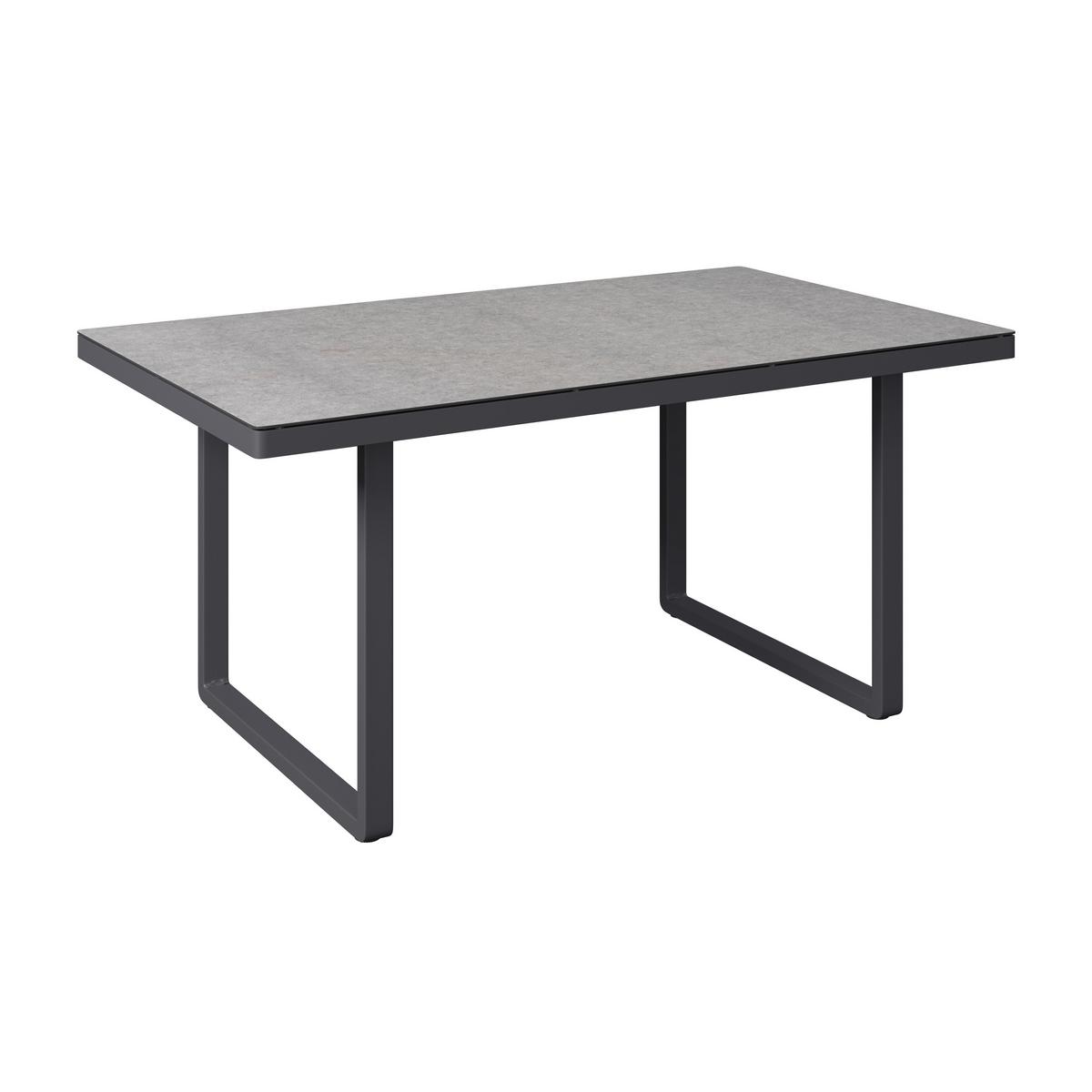 Loungegarnitur Casa Blanca Anthrazit/Naturfarben/Hellgrau - Anthrazit/Hellgrau, MODERN, Glas/Kunststoff