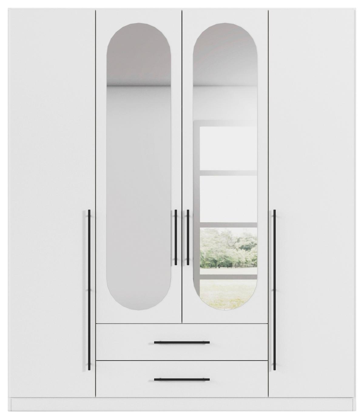 Dulap cu uși rotative VELORA - alb, Konventionell, material pe bază de lemn (181/210/54cm) - Mömax