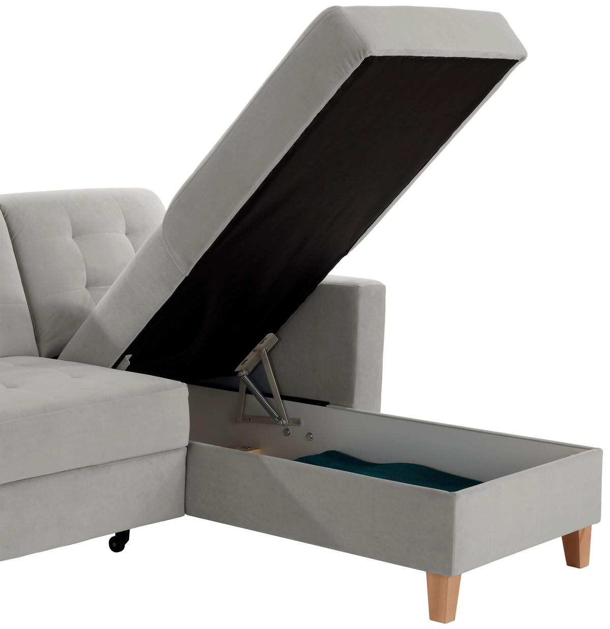 Colțar BERGEN - gri deschis, Design, textil (231/160cm) - Luca Bessoni