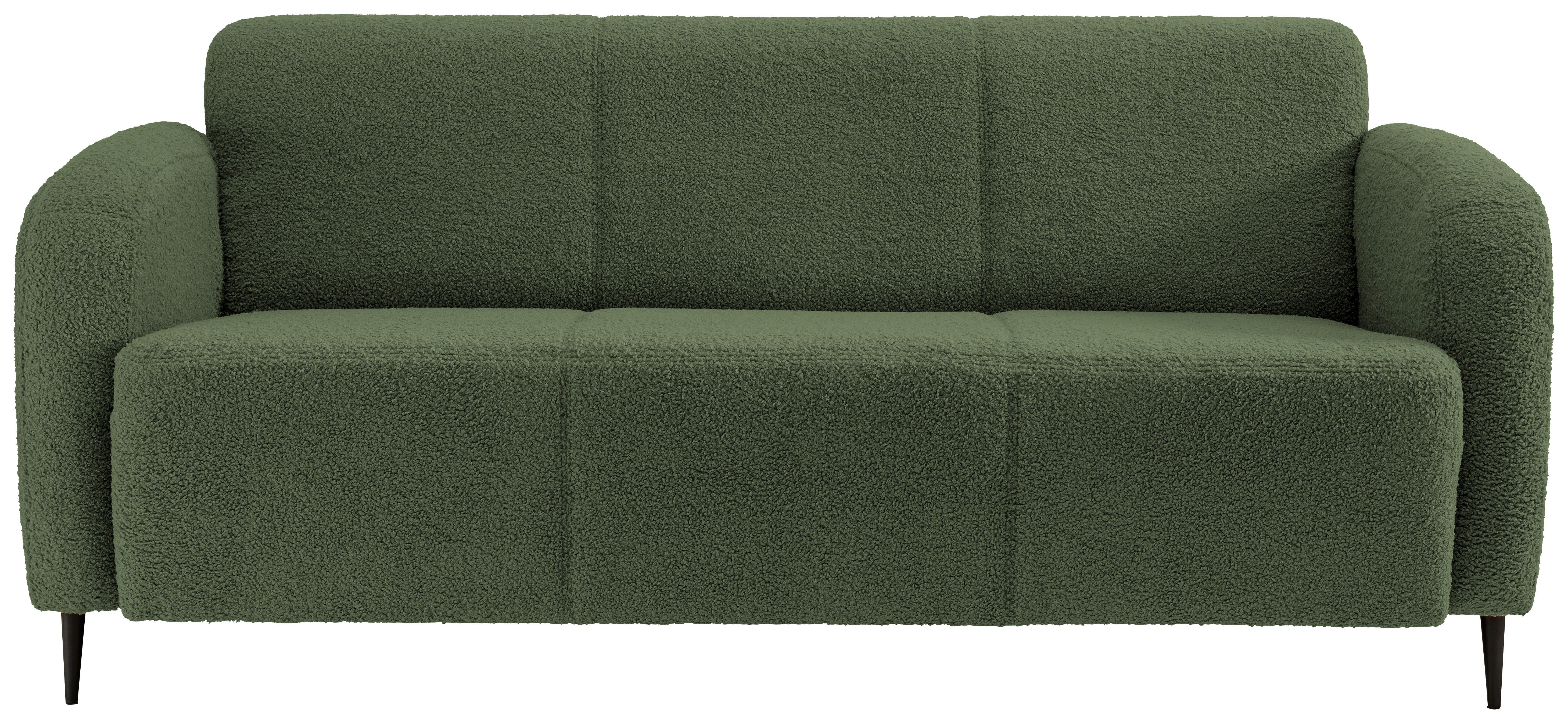 3-sed Marone - črna/temno zelena, Moderno, kovina/tekstil (180/76/90cm) - Livetastic