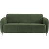 3-Sitzer-Sofa Marone Dunkelgrün Teddystoff - Dunkelgrün/Schwarz, MODERN, Textil/Metall (180/76/90cm) - Livetastic