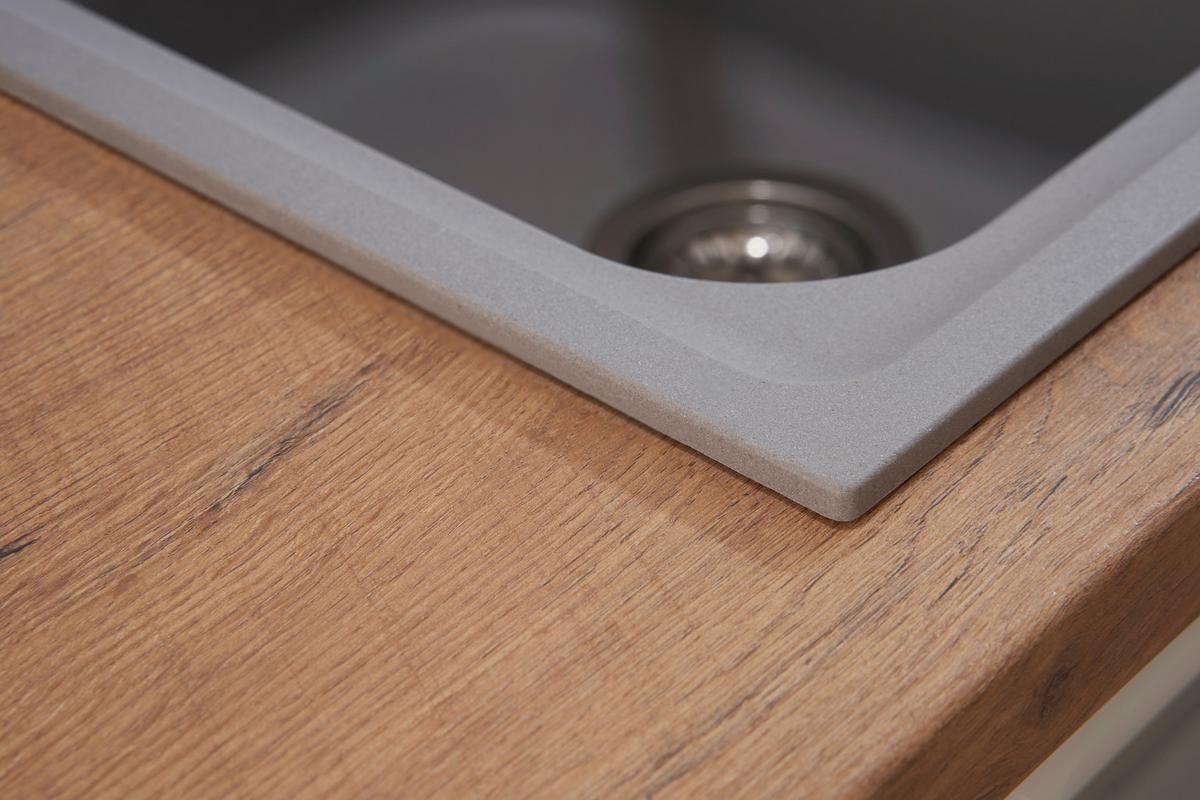 Granitspüle Orlando ca. 86x20,9x50 cm Grau - Grau, Trend, Stein (86/20,9/50cm) - Respekta