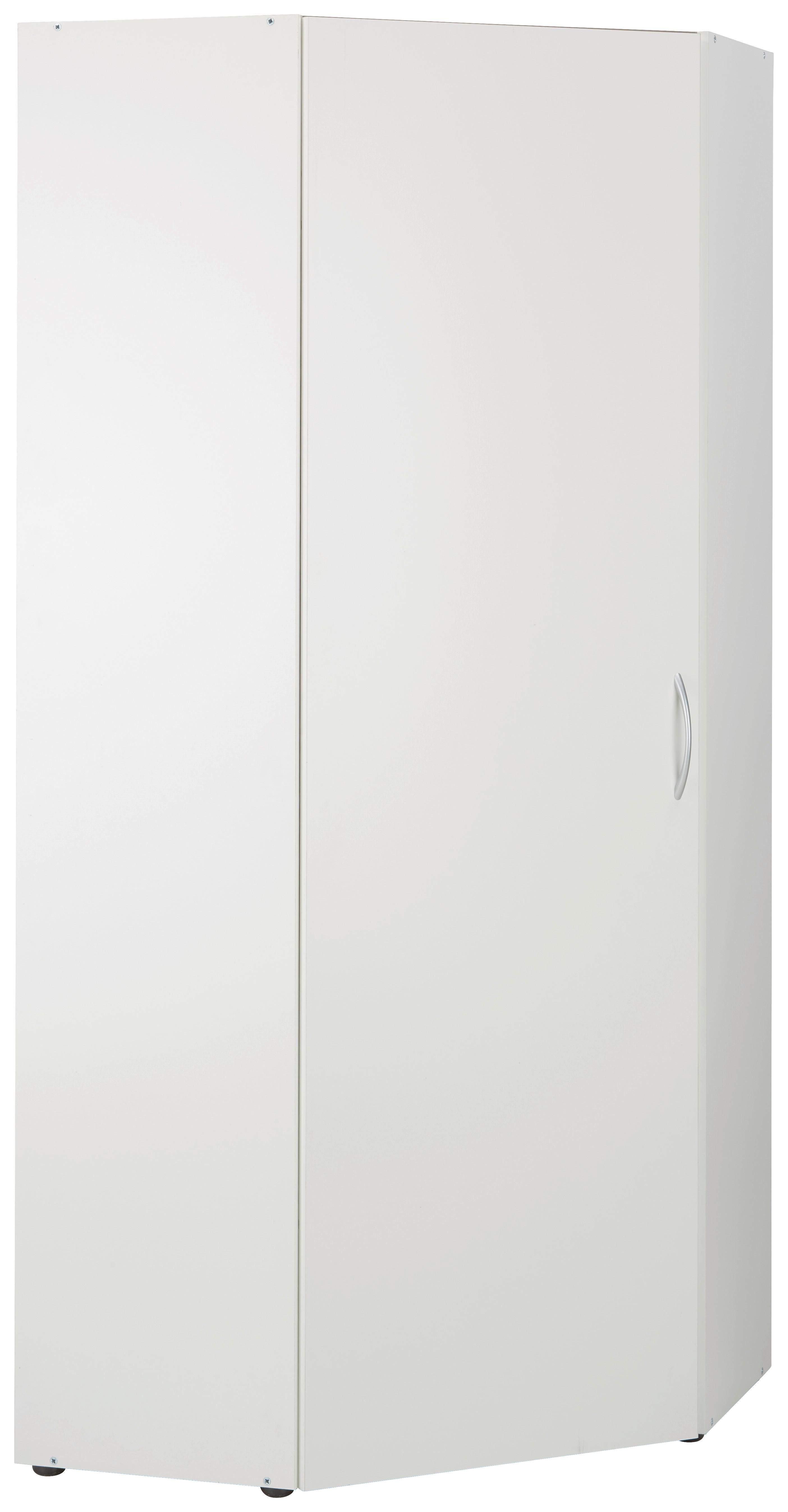 Eckschrank in Weiß - Alufarben/Weiß, Holzwerkstoff/Kunststoff (80/185/80cm) - Modern Living