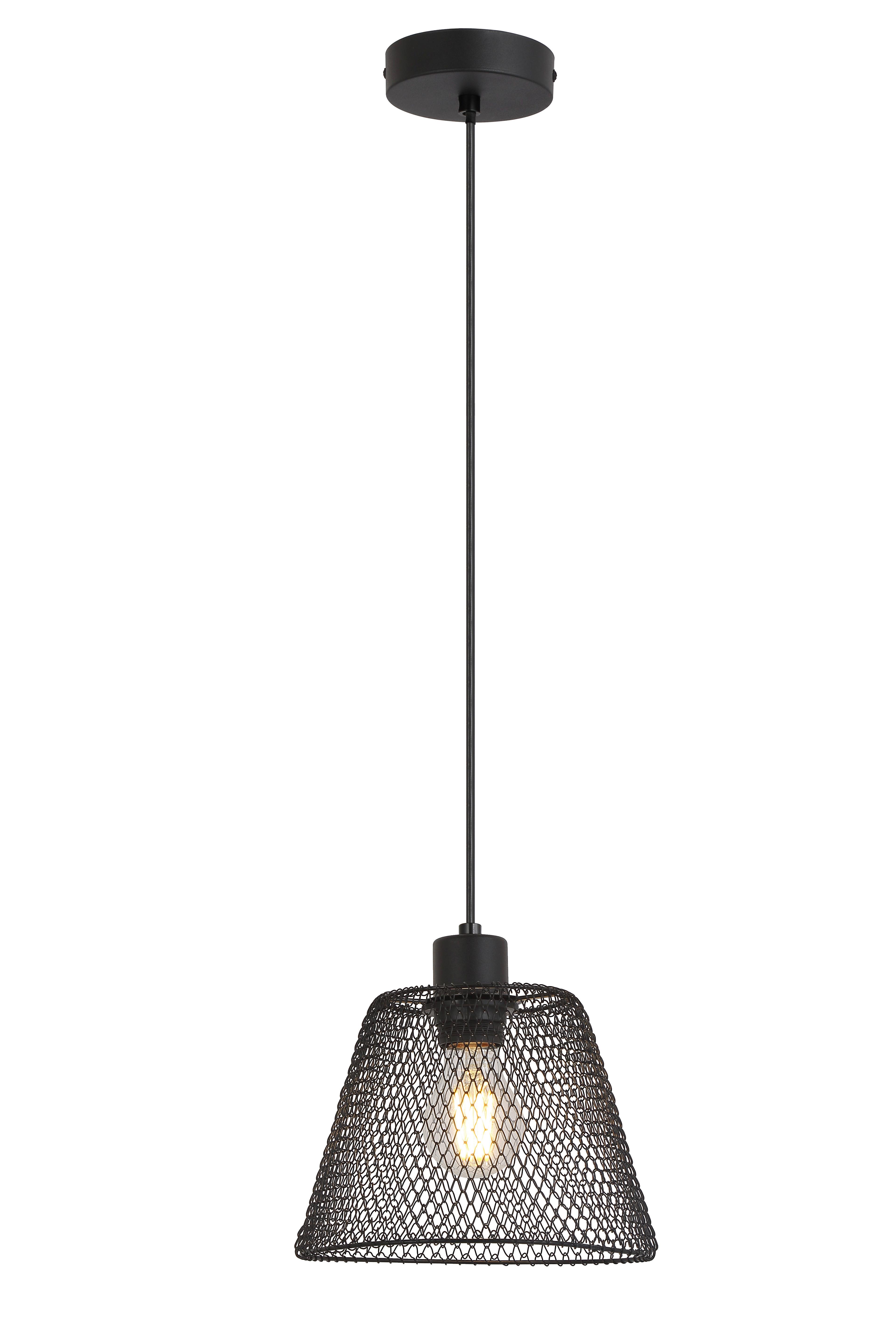 Hängeleuchte Ylvie max. 40 Watt - Schwarz, Modern, Kunststoff/Metall (20/120cm) - Based
