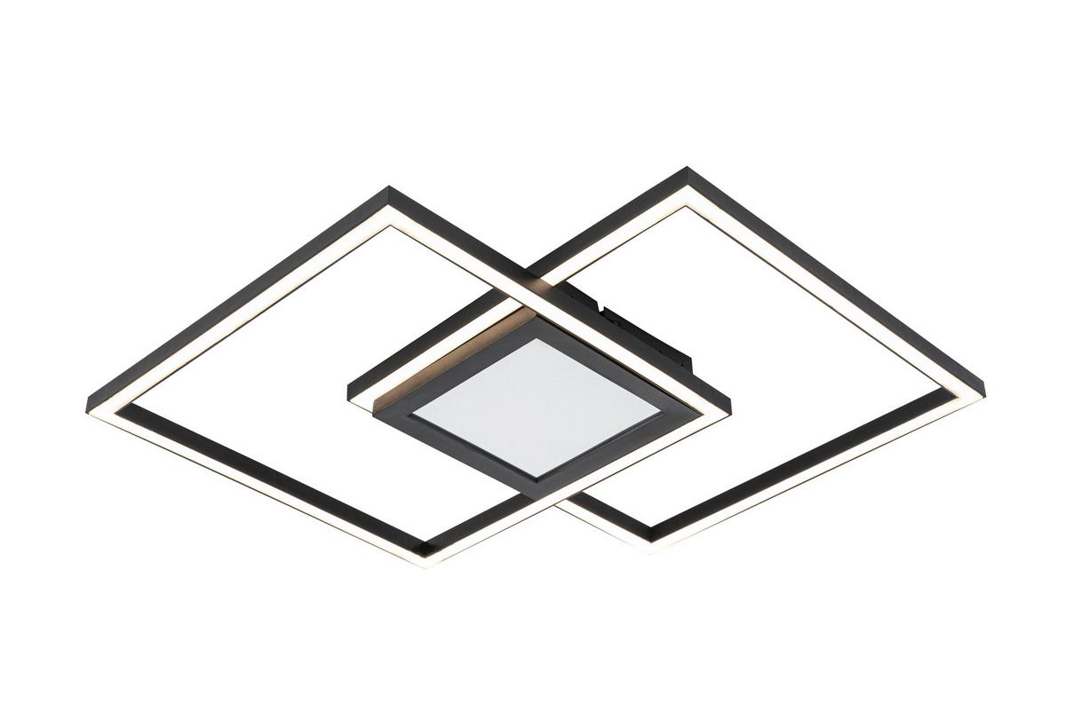 Plafoniera cu LED Vuio - negru, Modern, plastic/metal (59/42/4,5cm) - Mömax