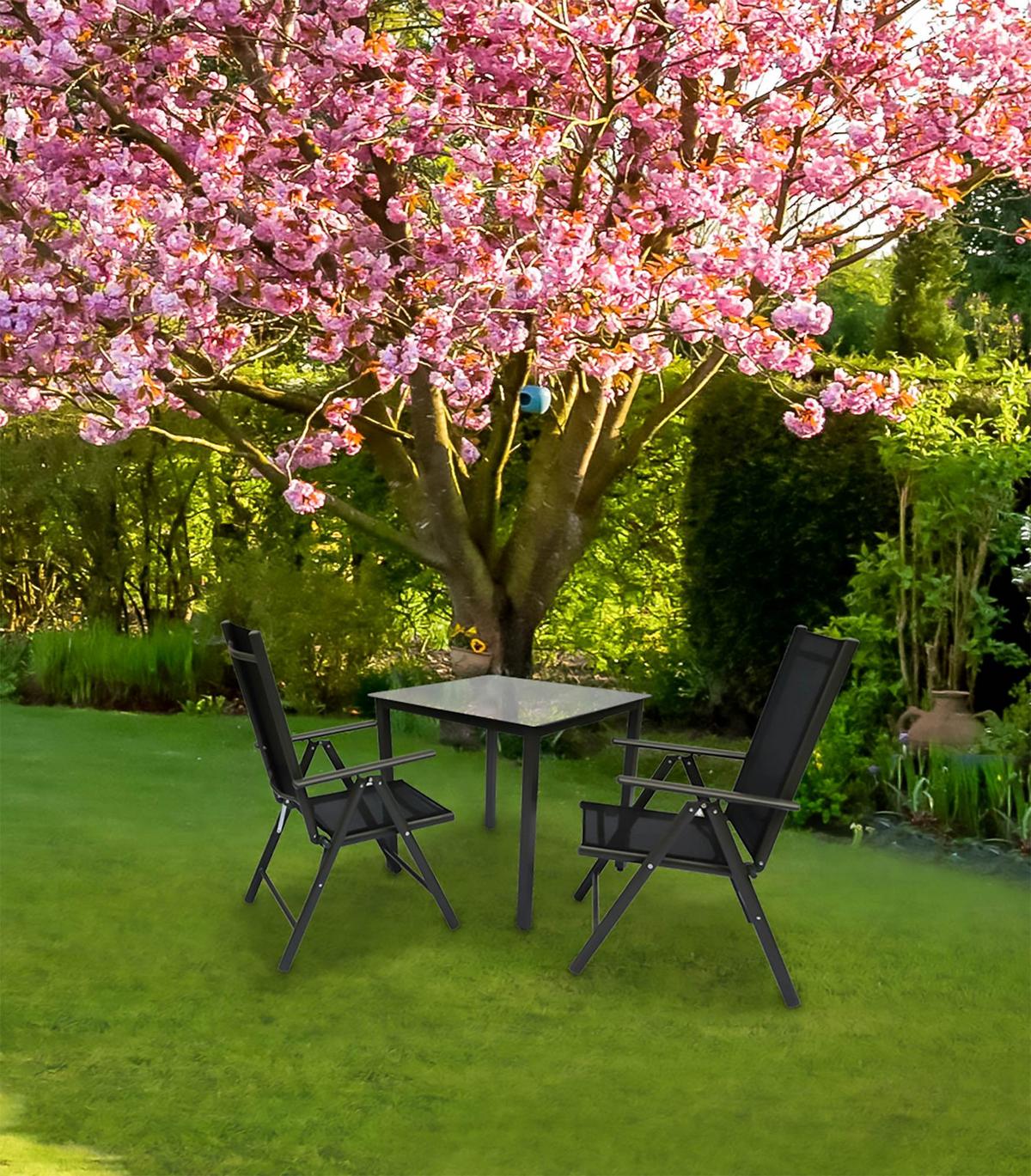 Vrtni Set Gardenson, Antracit, 3-Delno - antracit, Basics, kovina/steklo - Gardenson