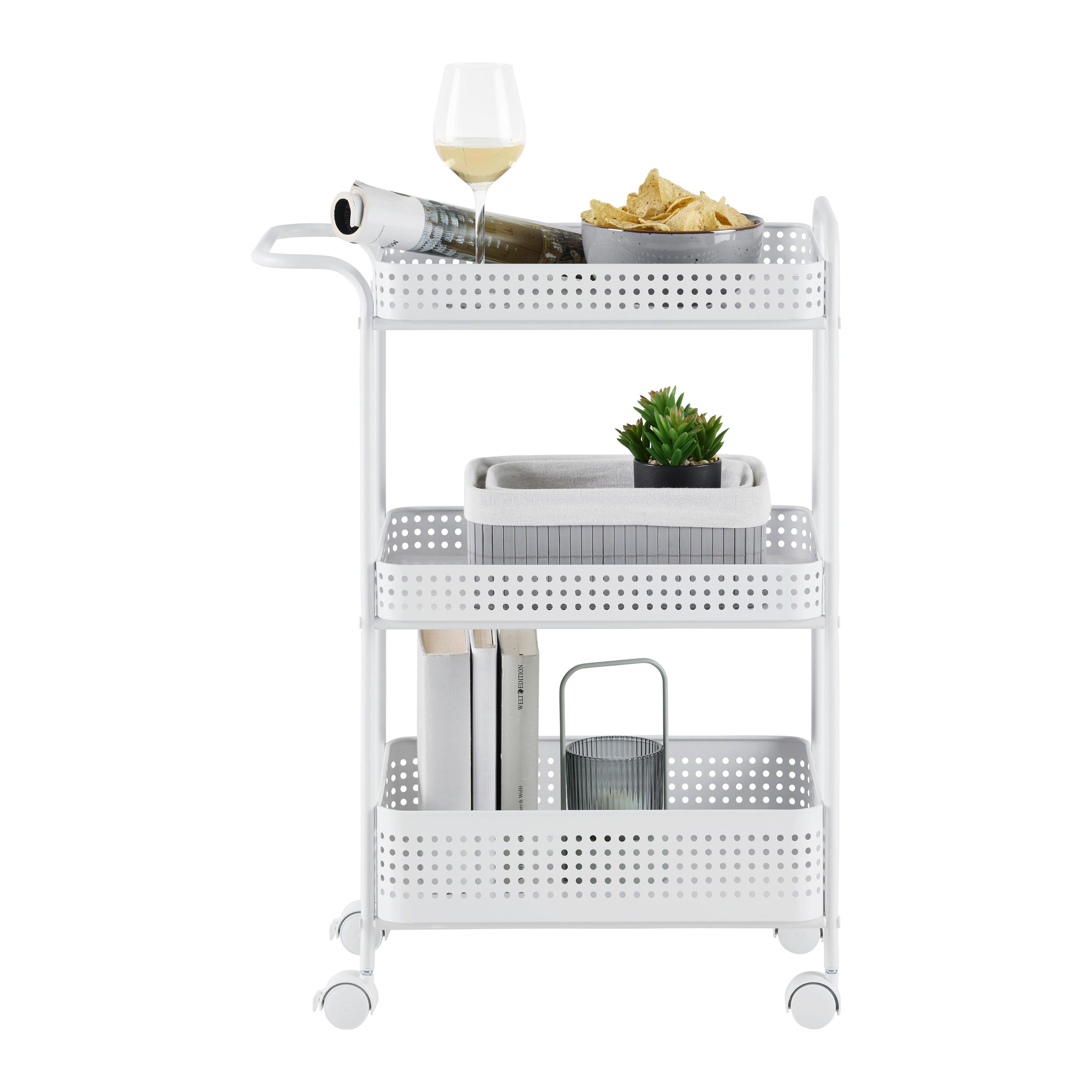 RULLVAGN ANCONA -EXKLUSIV- -SB- - vit, Modern, metall/plast (52/72/28cm) - Mömax