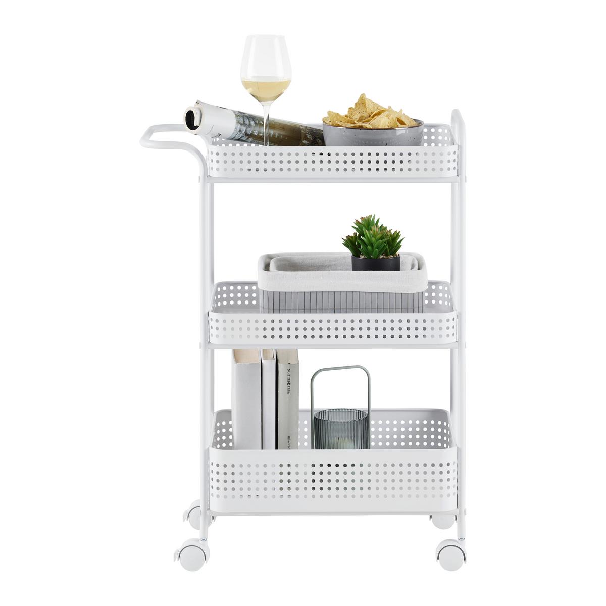 Kolica Za Serviranje Ancona - bijela, Moderno, metal/plastika (52/72/28cm) - Modern Living