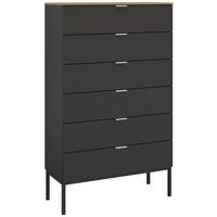 Visoka Komoda Lima, Barva Grafita, Barva Hrasta - barve aluminija/barve grafita, Trend, kovina/leseni material (80/138/42cm) - Stylife