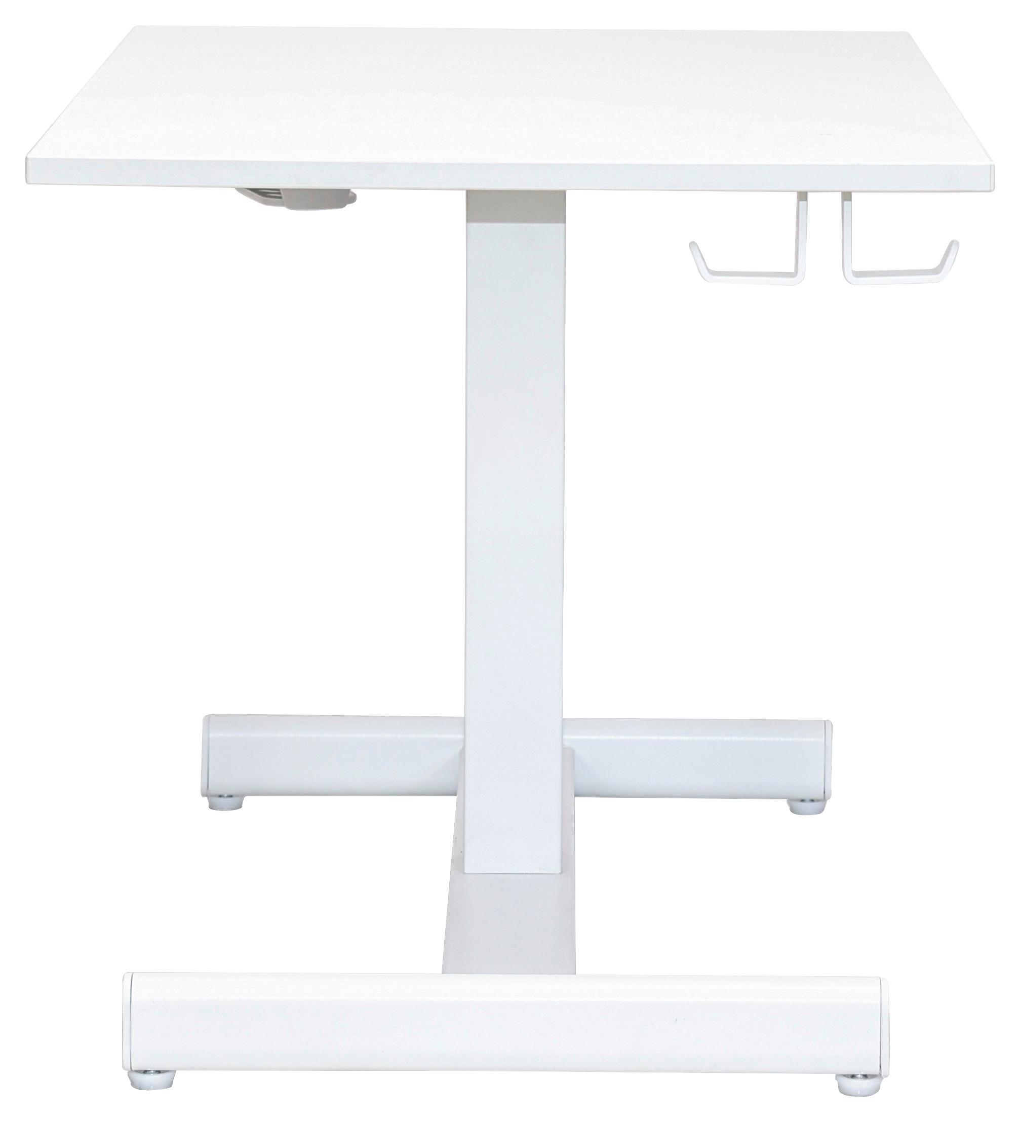 Schreibtisch George Weiß - Weiß, MODERN, Holzwerkstoff/Kunststoff (72,5/48.5-74/48cm) - Mömax