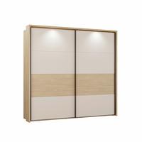 Tolóajtós Szekrény Ricciano - tölgyfa színű/fekete, Modern, faalapú anyag/fém (231,1/215,9/63,8cm)