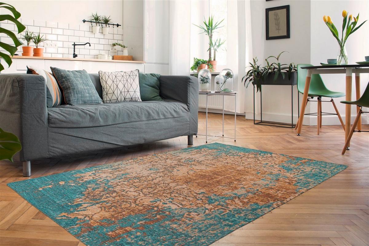 TEPPICH PRIMAVERA 725 SAND / BLAU - Blau, Konventionell, Textil (80/150cm) - Kayoom