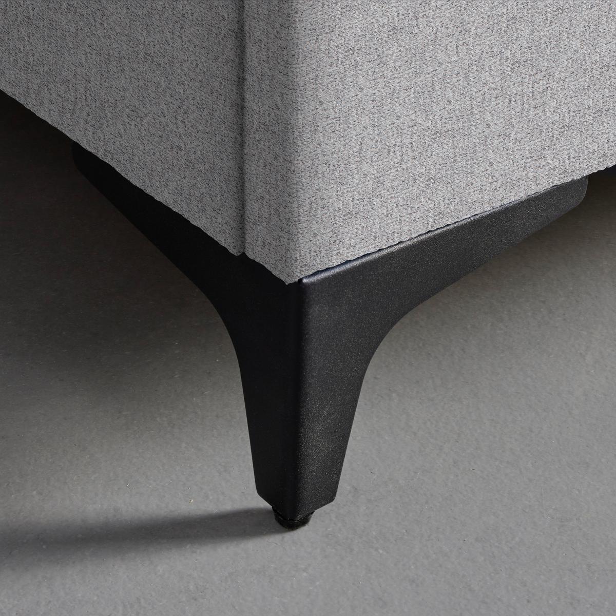 Boxbett Jerry in Hellgrau ca. 100x200cm - Hellgrau/Schwarz, KONVENTIONELL, Textil (100/200cm) - Mömax
