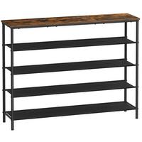 Regal Dunkelbraun/ Schwarz ca. 120x88,5x29 cm - Dunkelbraun/Schwarz, Trend, Holzwerkstoff/Metall (120/88,5/29cm) - MID.YOU