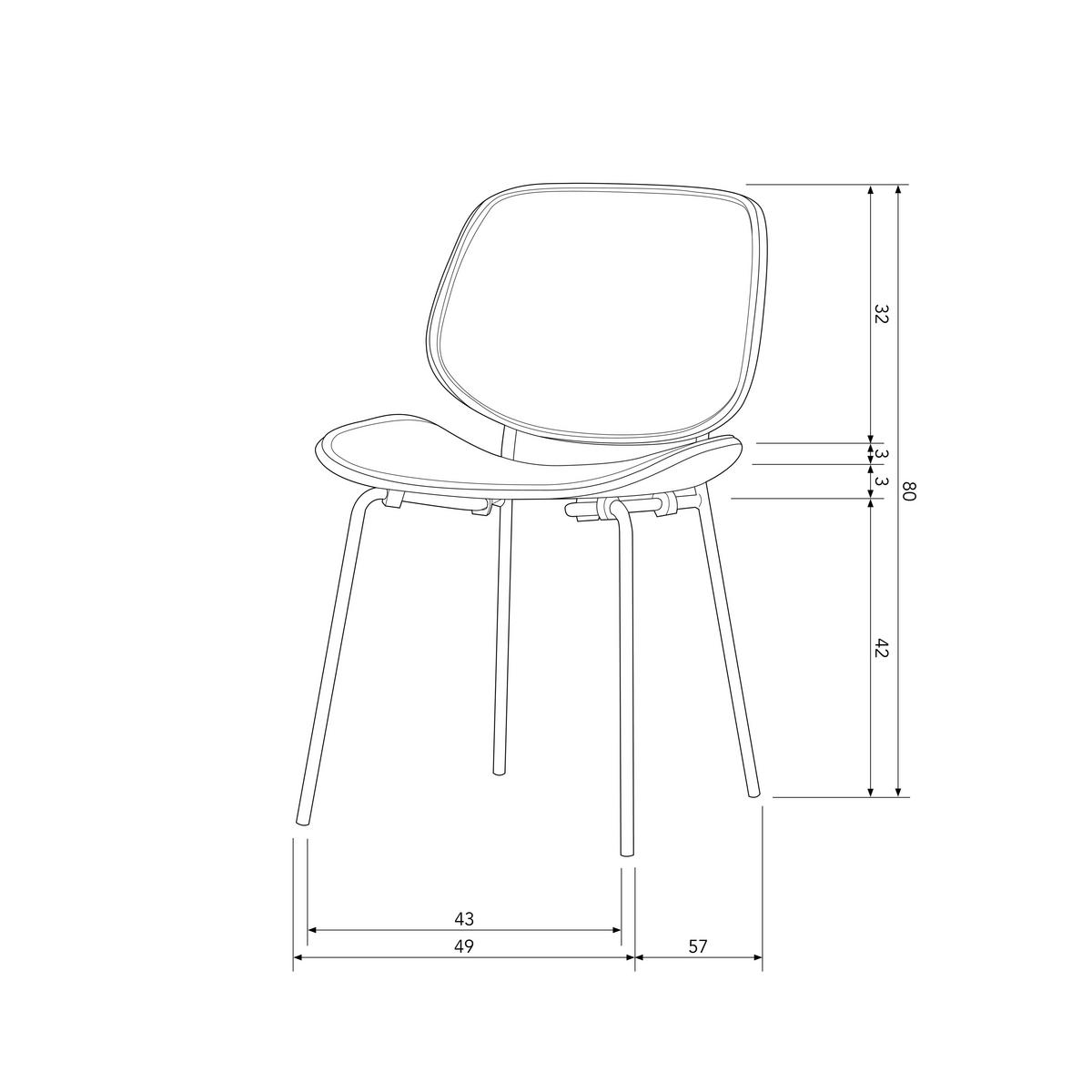 Stuhl-Set Close in Schwarz B: 49cm - Schwarz, MODERN, Holz/Textil (49/80/57cm) - Livetastic