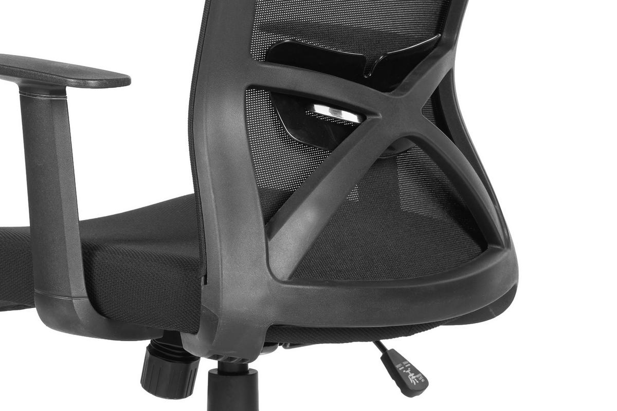 Drehstuhl Long Schwarz - Schwarz, MODERN, Kunststoff/Textil (52,5/95,5-103/60,5cm) - MID.YOU