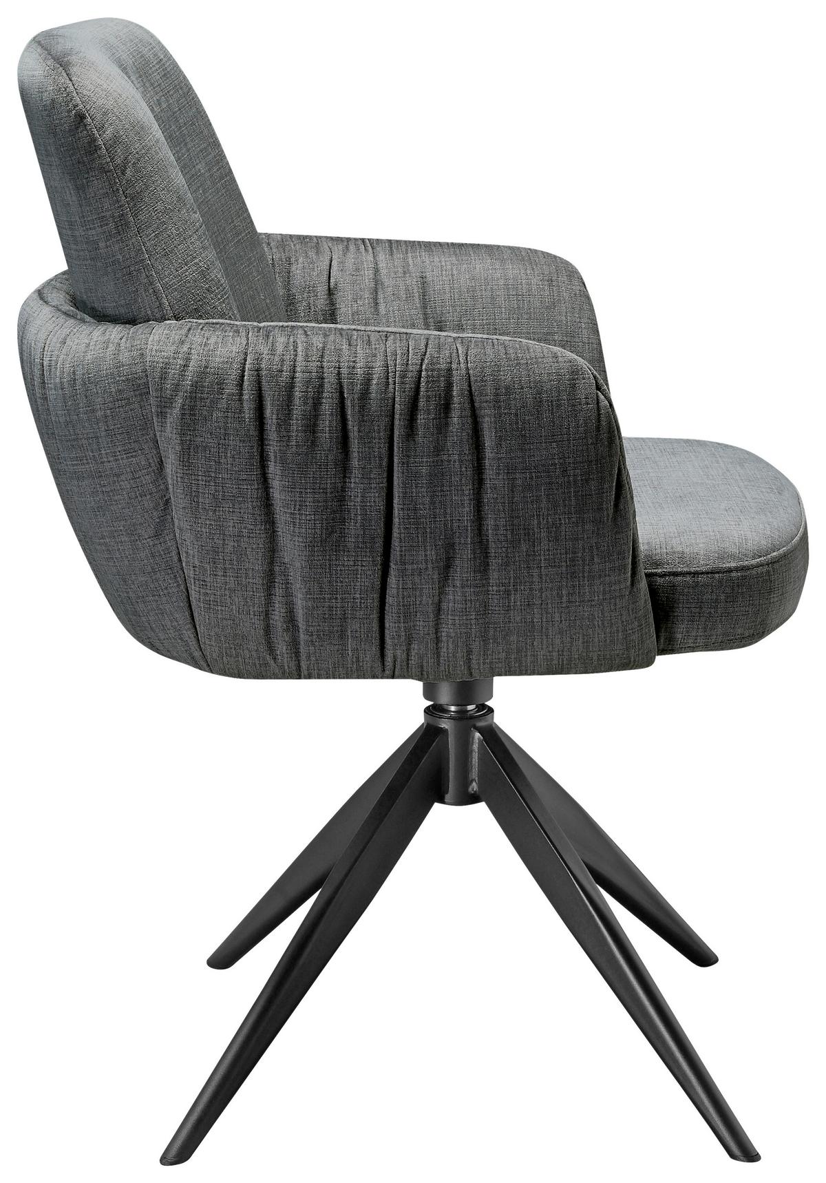 KRZESŁO Z PODŁOKIETNIKAMI ELOISE MOOVE -EXKLUSIV- - czarny/szary, Design, metal/tkanina (59/85/62cm) - Moderano