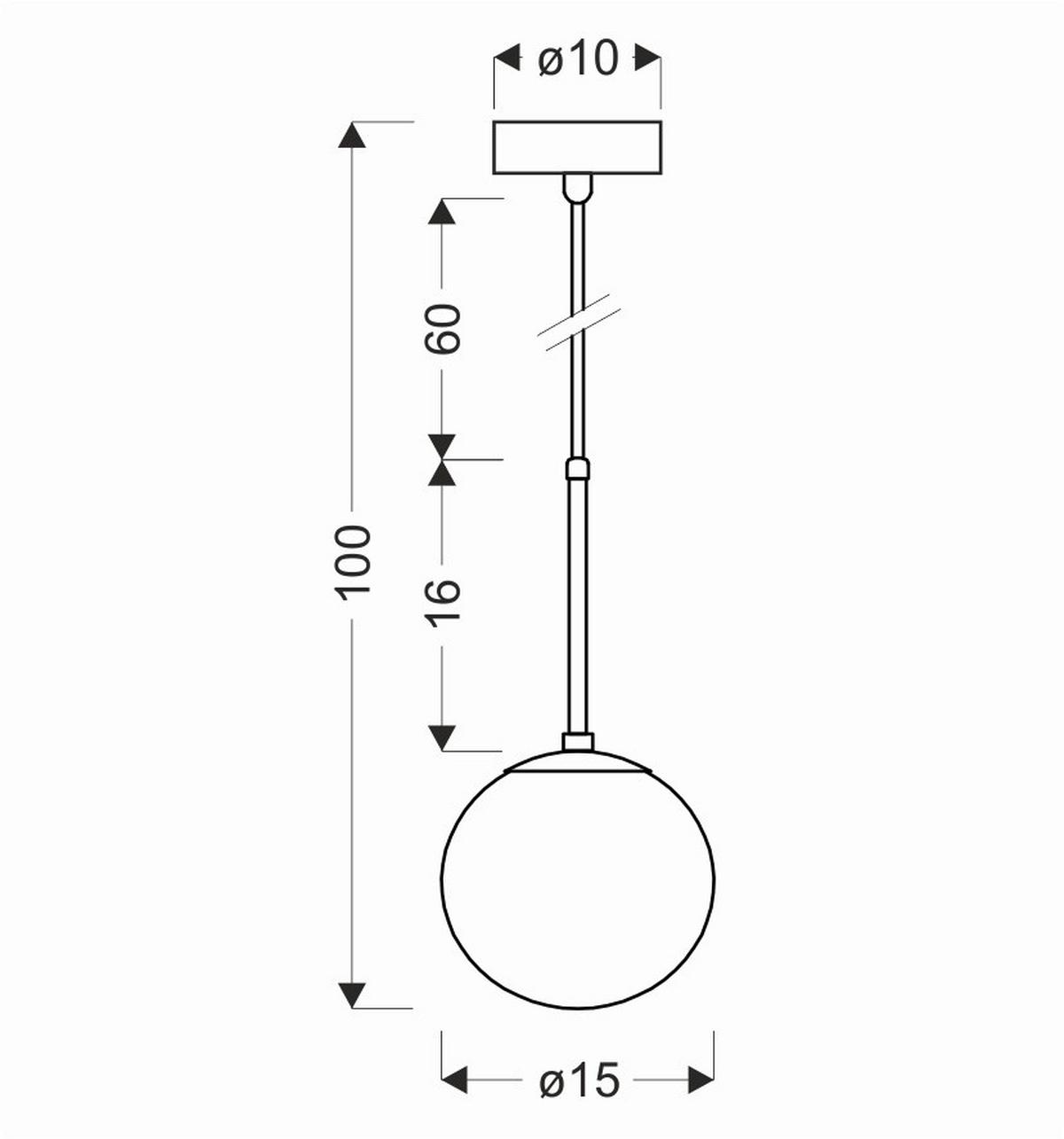 Svjetiljka Viseća 31-09586 Pompei - bijela/crna, Basics, metal (15/100cm)