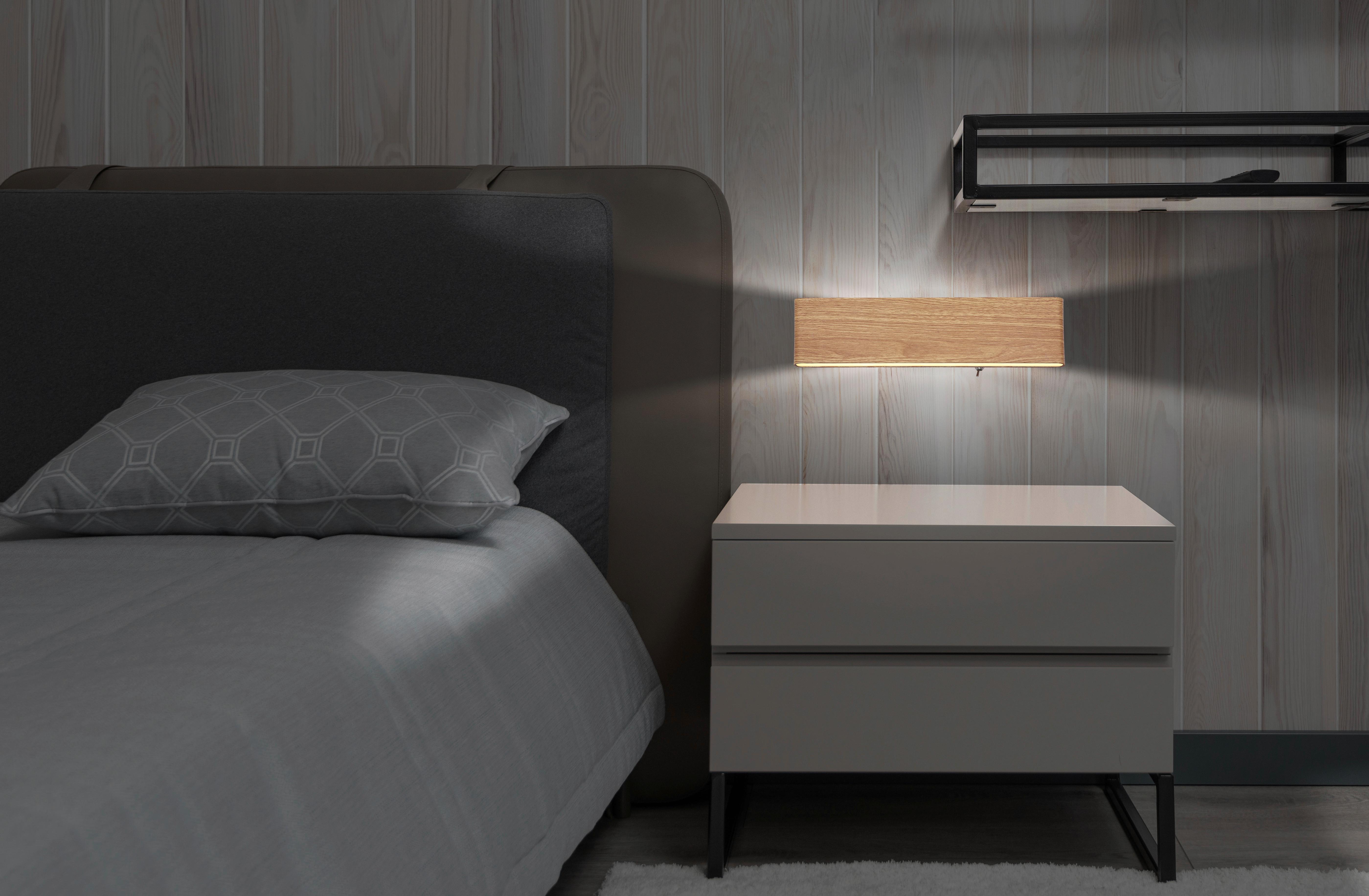 LED-Wandleuchte Siegfried in Braun/Weiß max. 12 Watt - Opal/Braun, Design, Kunststoff/Metall (29,5/4,5cm) - Globo