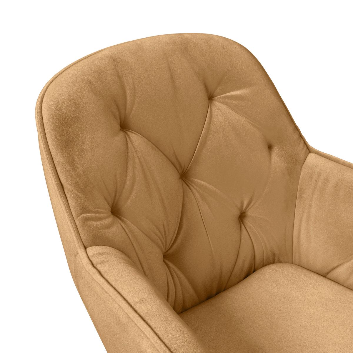 Naslanjač Silvi, Rjava, Žamet, Vrtljiv - črna/rjava, Konvencionalno, kovina/tekstil (62/85/62cm)