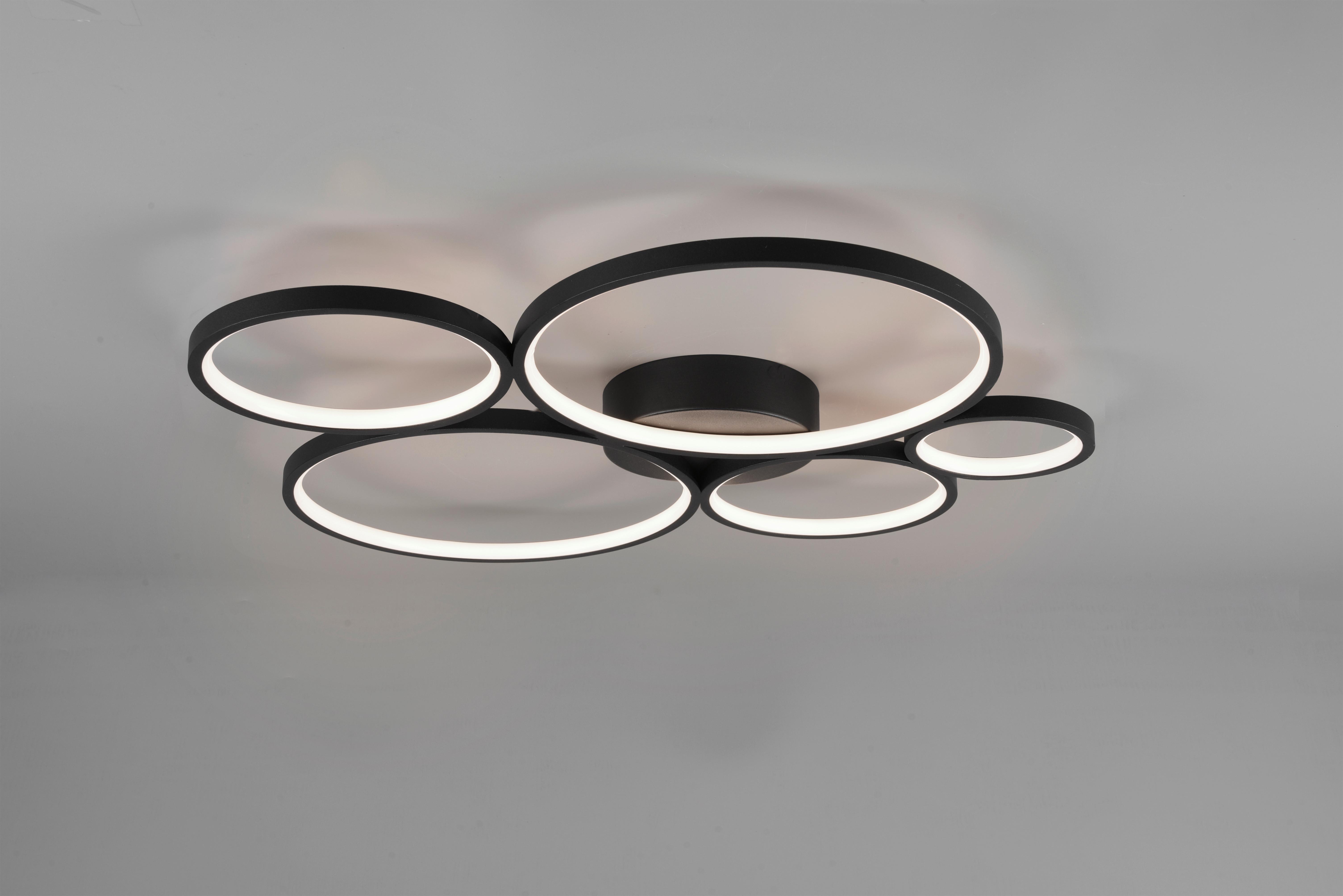LED-Deckenleuchte Rondo in Schwarz max. 49 Watt - Schwarz, Design, Metall (59/53/5,5cm) - Trio Leuchten