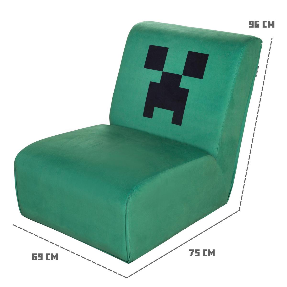Loungesessel Minecraft Creeper ca. 66x80x94 cm Grün - Grün, MODERN, Textil (66/80/94cm) - Minecraft